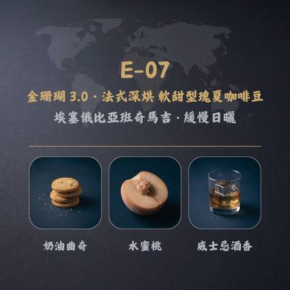 金珊瑚 3.0・法式深烘 軟甜型瑰夏咖啡豆